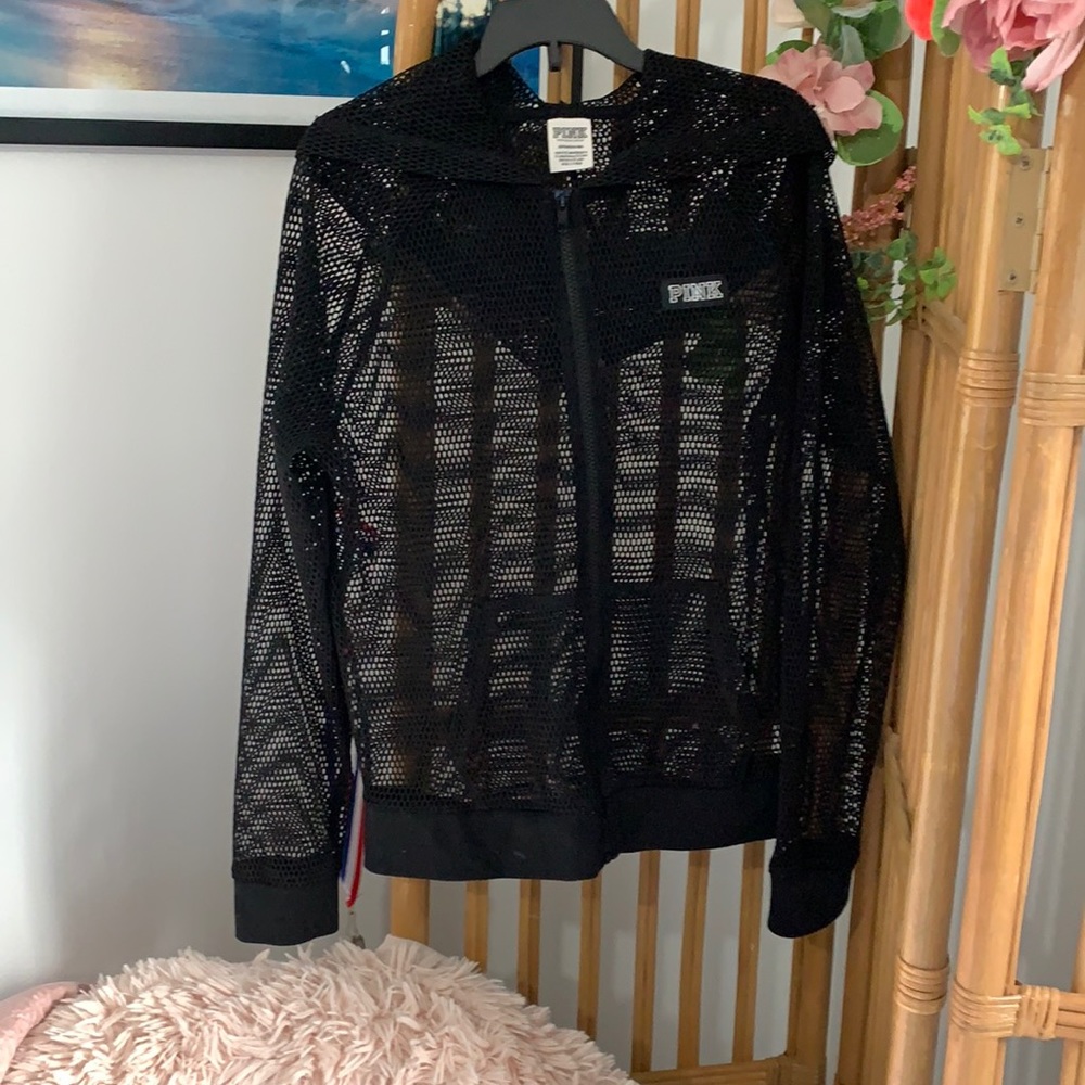 PINK Mesh Zip-up Sweatshirt